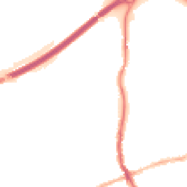 Night-time road noise heatmap for KT15 2UQ