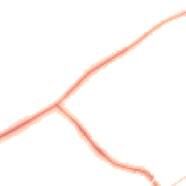 Night-time road noise heatmap for KT15 3QH
