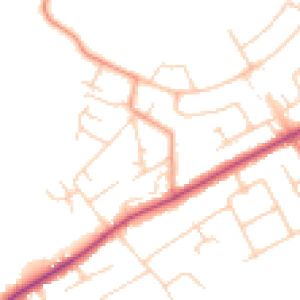 Daytime road noise heatmap for KT15 3SL