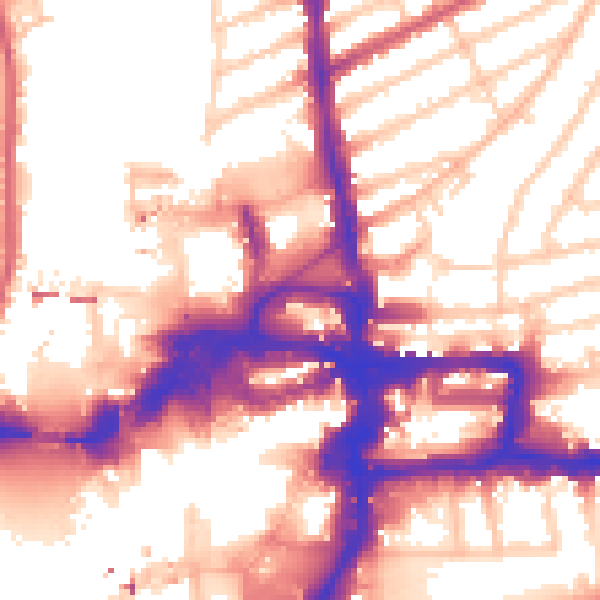 Daytime road noise heatmap for KT2 5AG