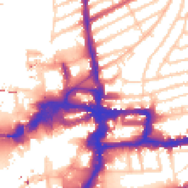 Daytime road noise heatmap for KT2 5AQ