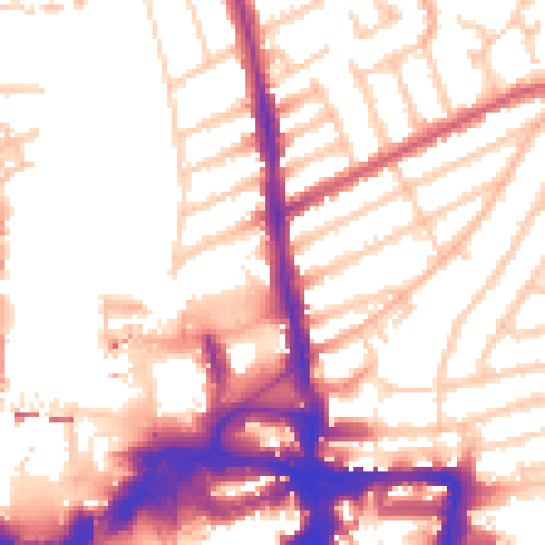 Daytime road noise heatmap for KT2 5BF