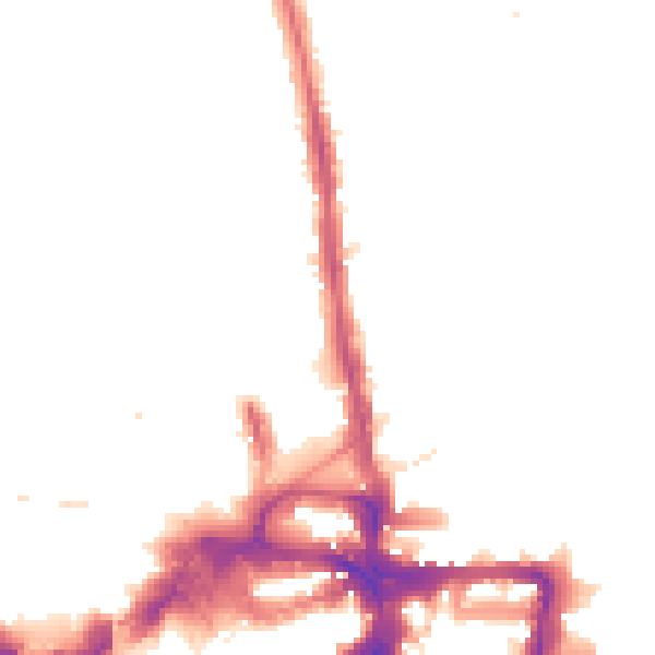 Night-time road noise heatmap for KT2 5BF