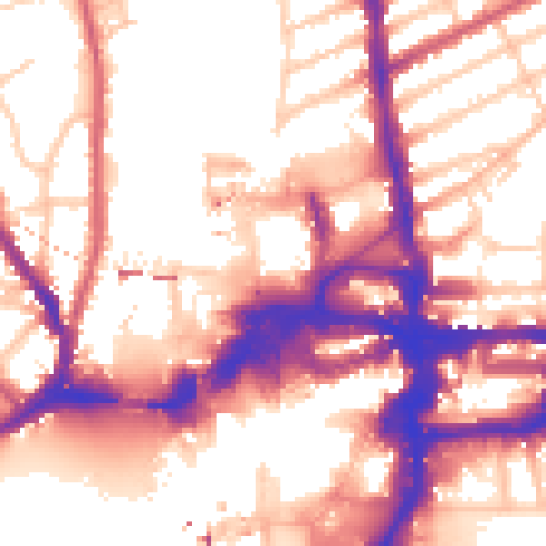 Daytime road noise heatmap for KT2 5BG