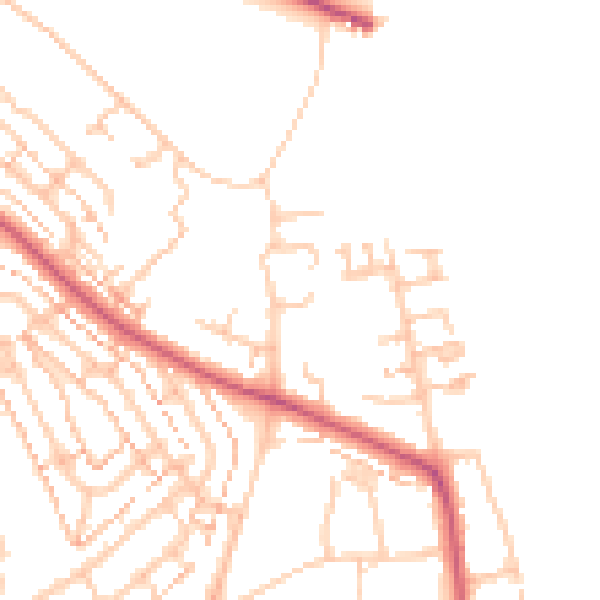 Daytime road noise heatmap for KT2 5PG