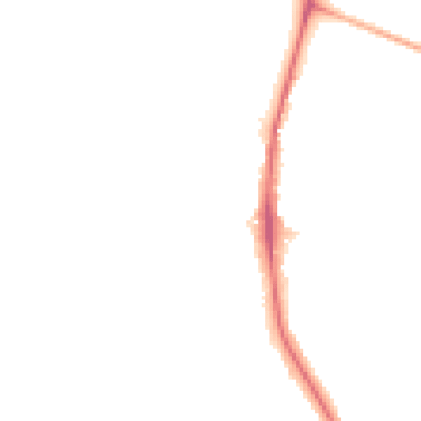 Night-time road noise heatmap for KT2 5QR