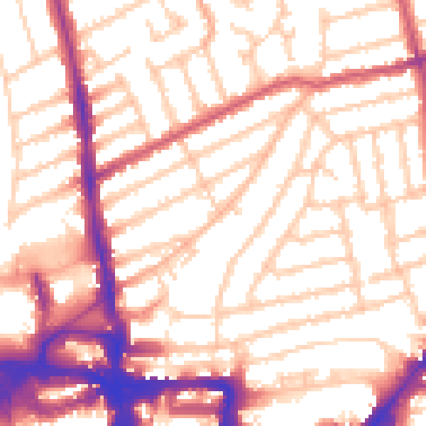 Daytime road noise heatmap for KT2 5TA