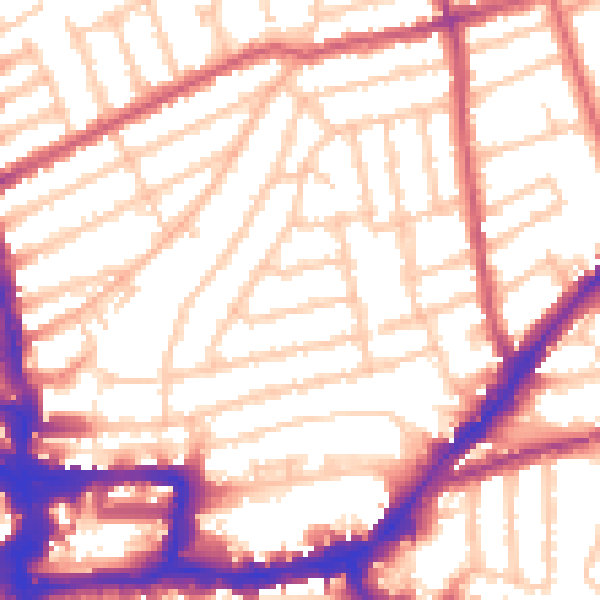 Daytime road noise heatmap for KT2 6LP