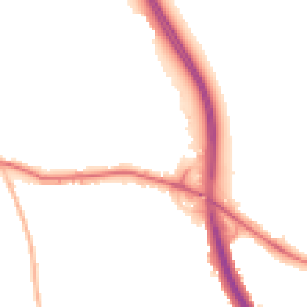 Night-time road noise heatmap for KT2 7DZ