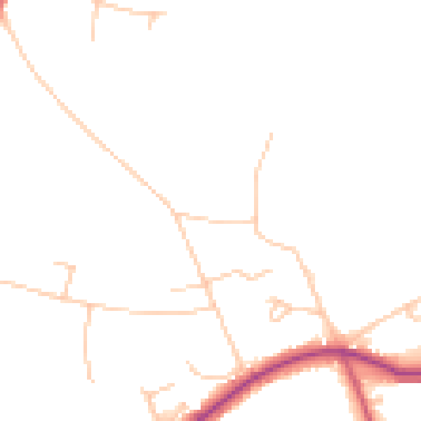 Daytime road noise heatmap for KT2 7HH