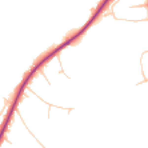 Daytime road noise heatmap for KT2 7HT