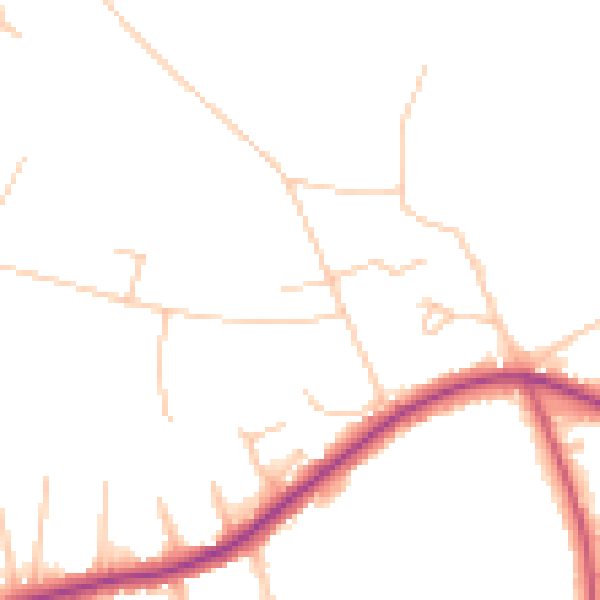 Daytime road noise heatmap for KT2 7HW