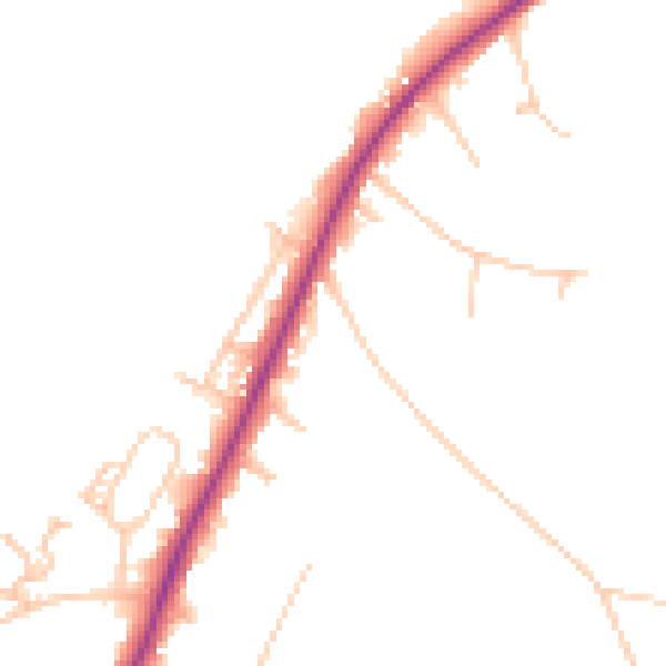 Daytime road noise heatmap for KT2 7HY