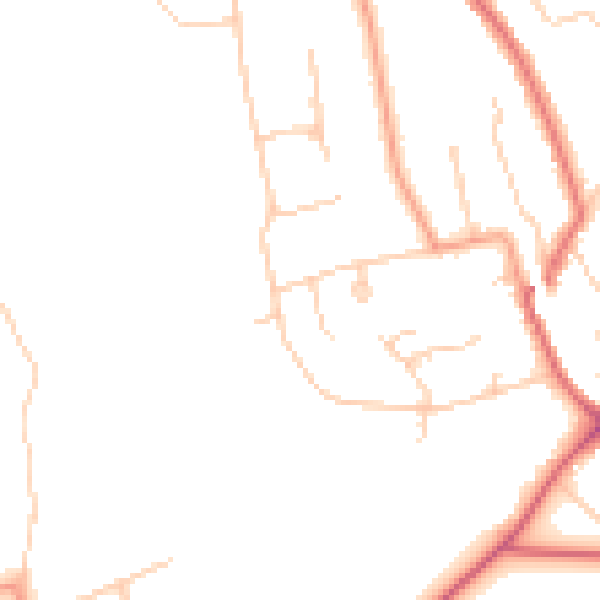 Daytime road noise heatmap for KT20 5DG