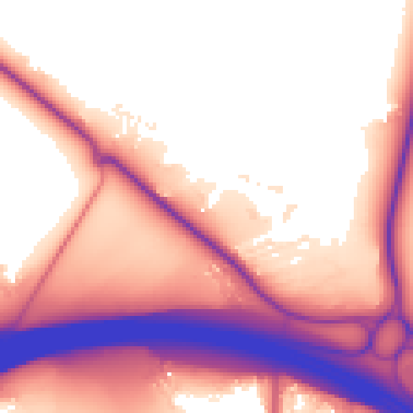 Daytime road noise heatmap for KT22 0DQ