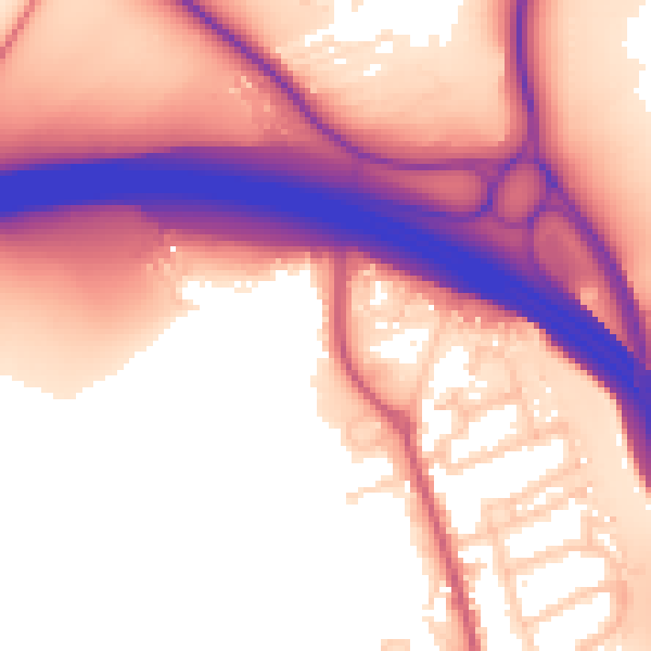 Daytime road noise heatmap for KT22 0EG