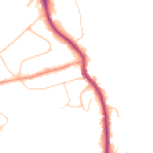 Daytime road noise heatmap for KT22 0JT