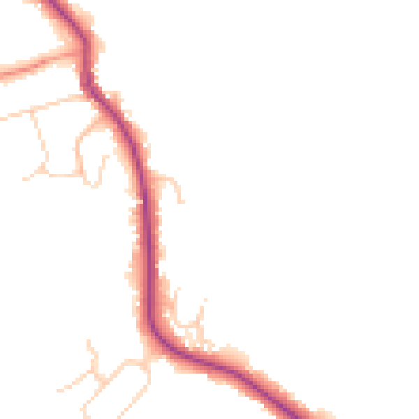 Daytime road noise heatmap for KT22 0LU