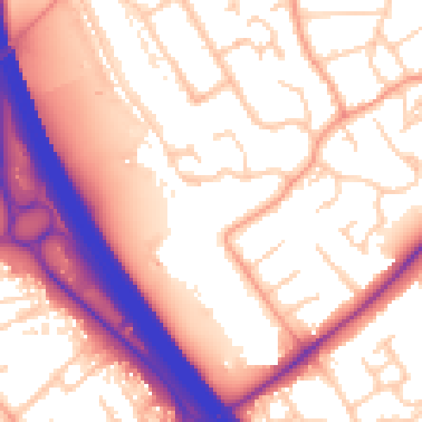 Daytime road noise heatmap for KT22 7FR