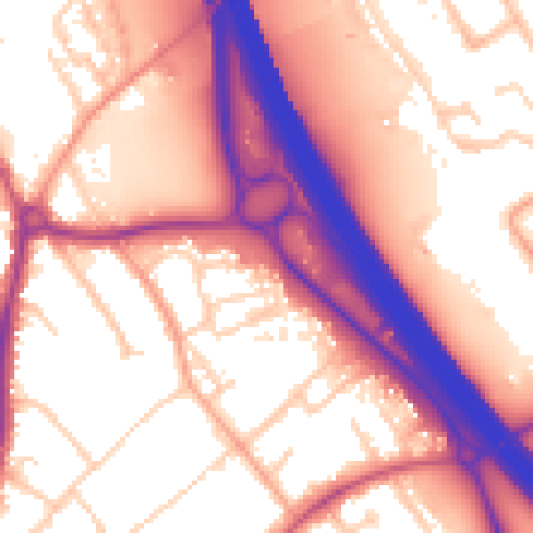 Daytime road noise heatmap for KT22 7FT