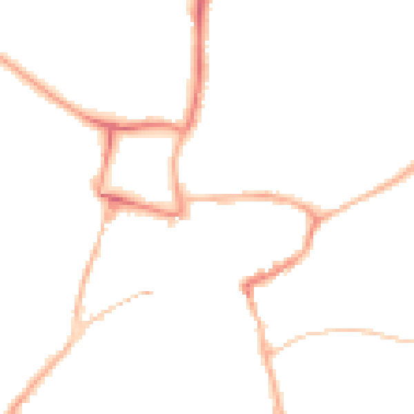 Night-time road noise heatmap for KT22 7HQ