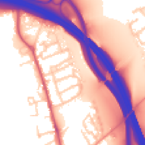 Daytime road noise heatmap for KT22 7RG