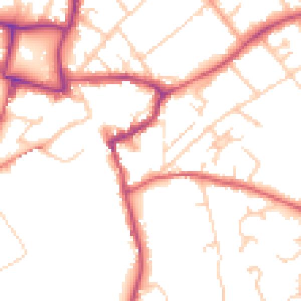 Daytime road noise heatmap for KT22 8HH