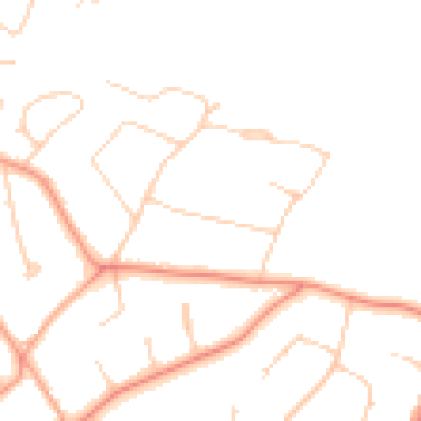 Daytime road noise heatmap for KT22 9LE