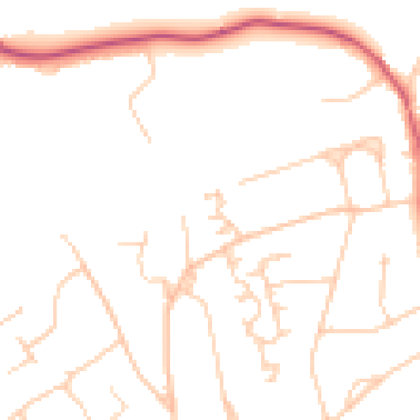 Daytime road noise heatmap for KT22 9PA