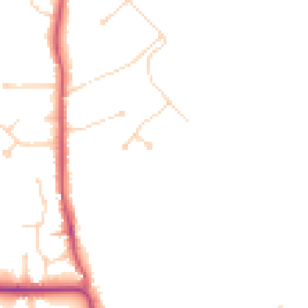 Daytime road noise heatmap for KT24 5AE