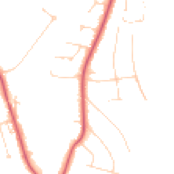 Daytime road noise heatmap for KT24 5DT