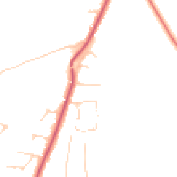 Daytime road noise heatmap for KT24 5EZ