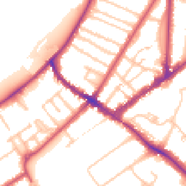 Daytime road noise heatmap for KT6 4AA