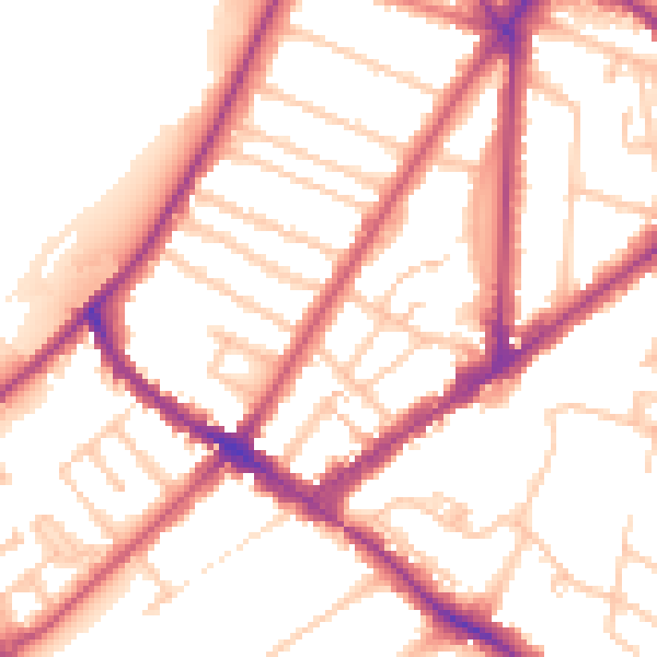 Daytime road noise heatmap for KT6 4AE