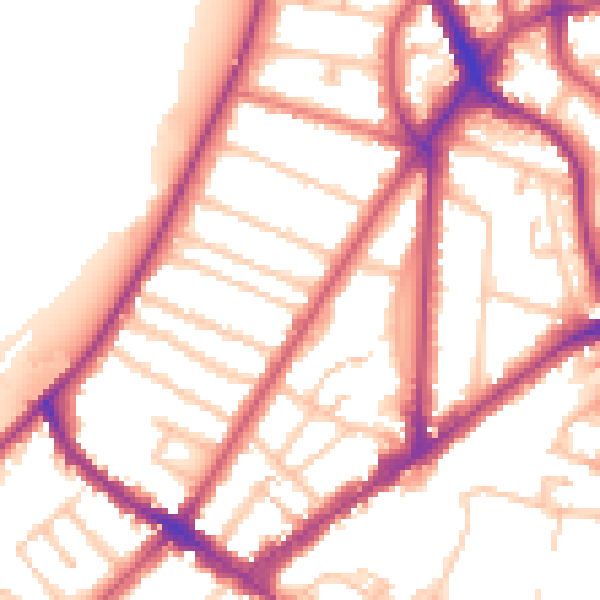 Daytime road noise heatmap for KT6 4AP
