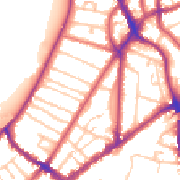 Daytime road noise heatmap for KT6 4AR