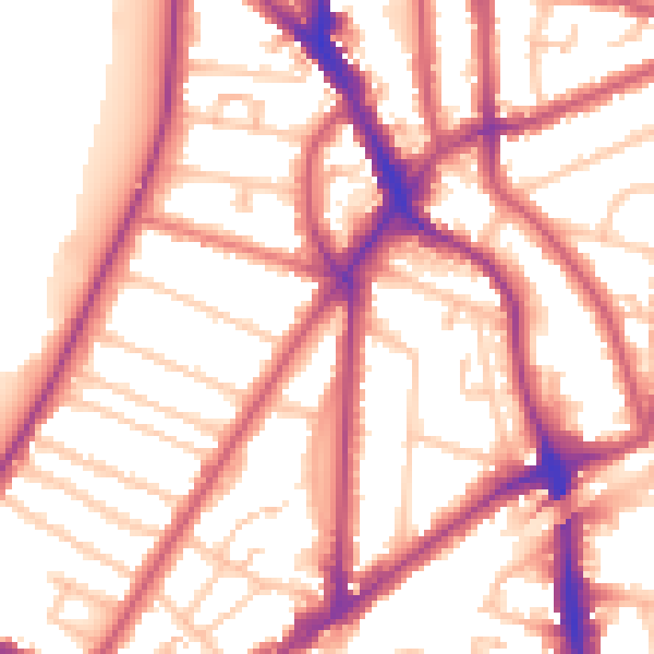 Daytime road noise heatmap for KT6 4AX