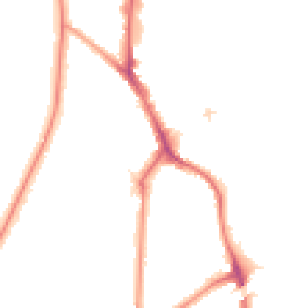 Night-time road noise heatmap for KT6 4BB