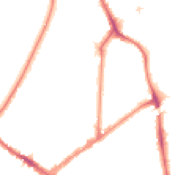 Night-time road noise heatmap for KT6 4BD