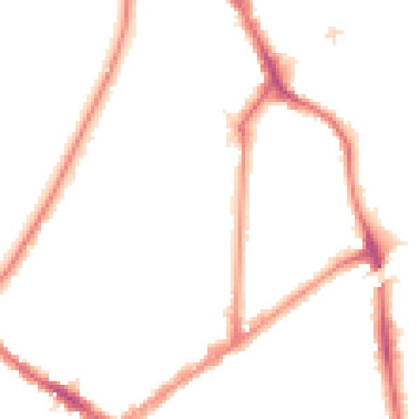 Night-time road noise heatmap for KT6 4BS