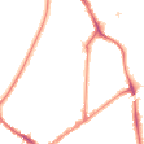 Night-time road noise heatmap for KT6 4BU
