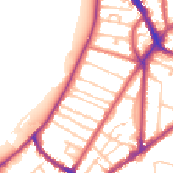 Daytime road noise heatmap for KT6 4DD