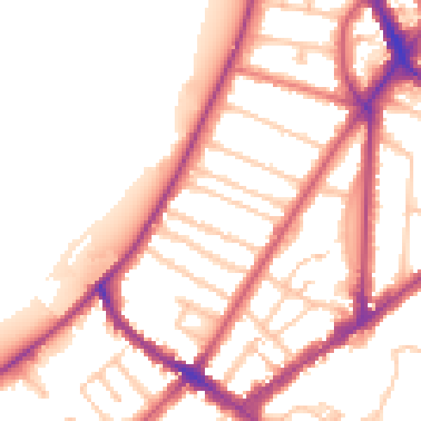 Daytime road noise heatmap for KT6 4DG
