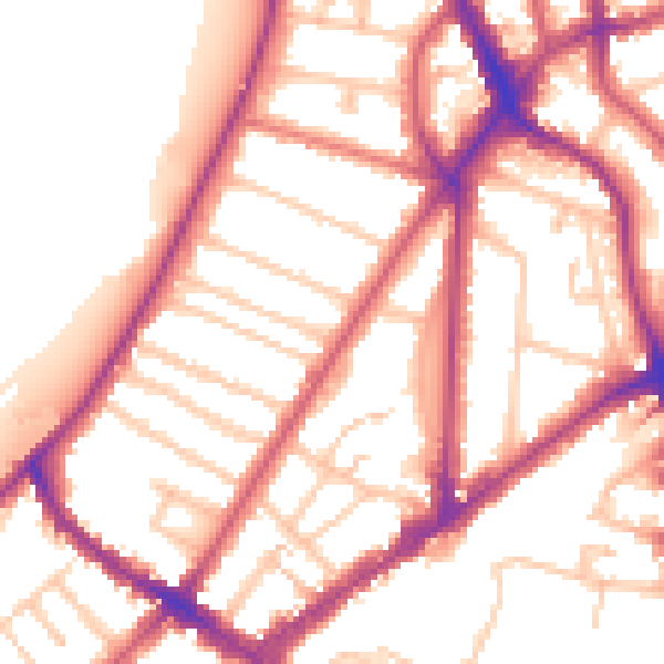 Daytime road noise heatmap for KT6 4DH