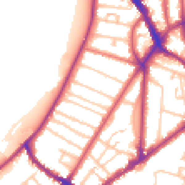 Daytime road noise heatmap for KT6 4DW