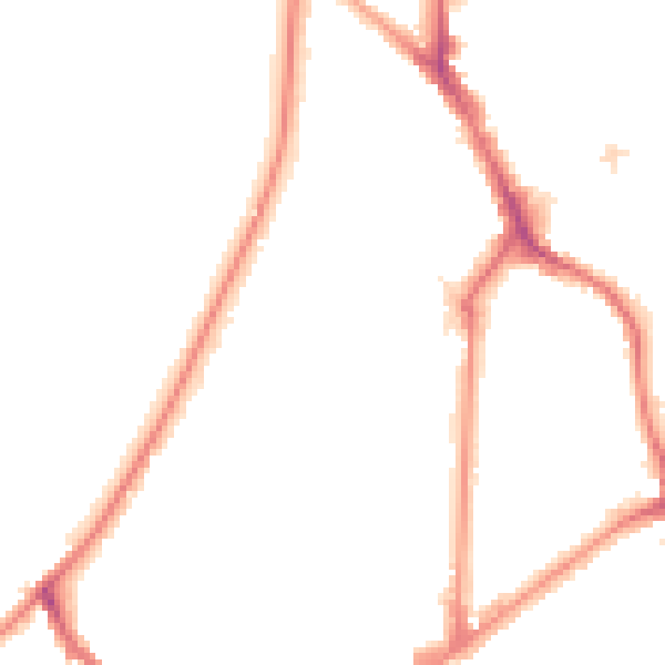 Night-time road noise heatmap for KT6 4HA