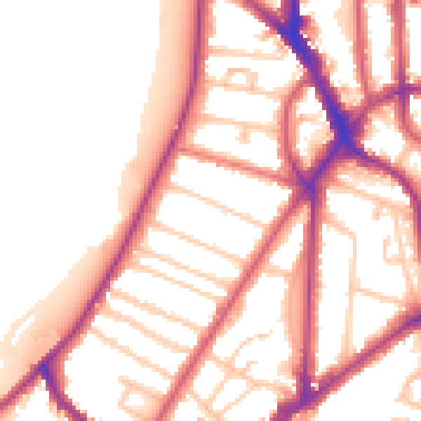 Daytime road noise heatmap for KT6 4HD