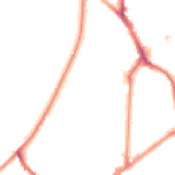 Night-time road noise heatmap for KT6 4HD