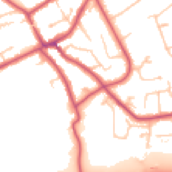 Daytime road noise heatmap for KT6 5HJ