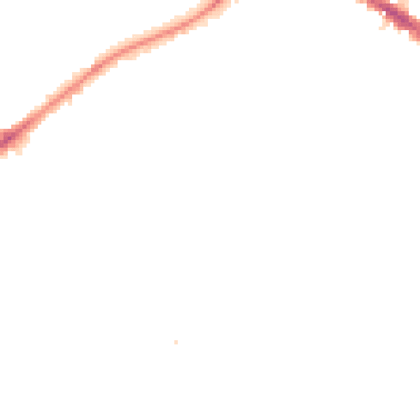 Night-time road noise heatmap for KT6 5JZ